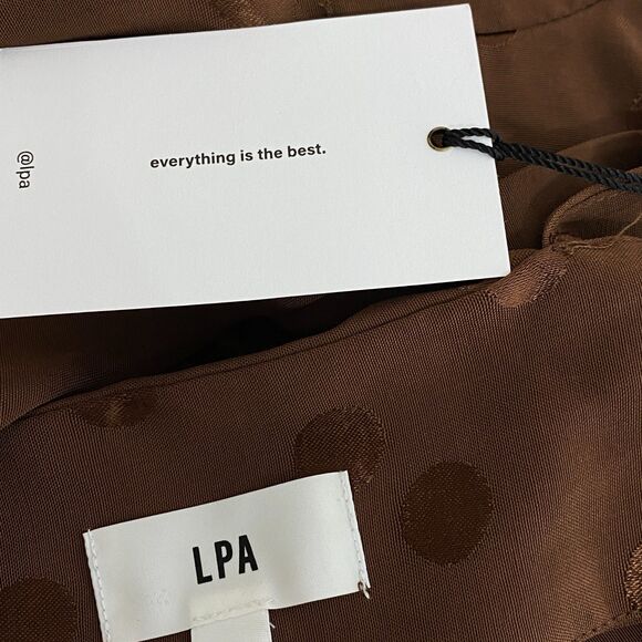 New LPA Revolve Cara Polka Dot Open Tie Back Long Sleeve Crop Top Womens Size XL - Picture 3 of 8